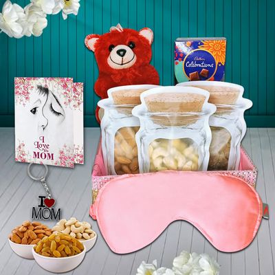 Midiron Mothers Day Gift Hamper, Sweet Chocolate and Dry Fruits Combo for Celebrate to Mom's day, Thoughtful Gift for Mom, Mother, Grandmother on Birthday, & Her Spacial Days