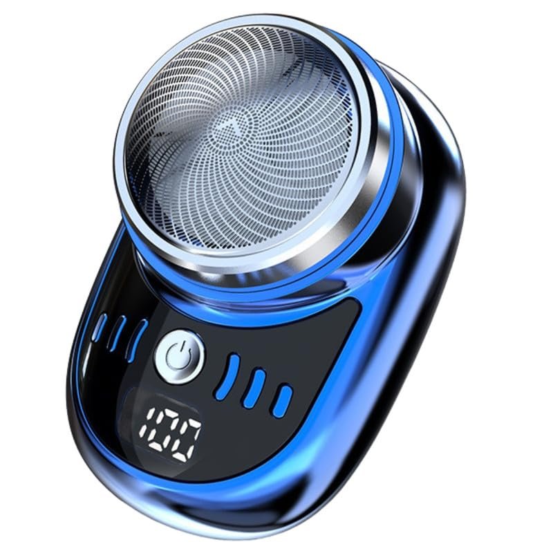 FIZZOQI Mini Electric Shaver For Men Portable Travel Rechargeable Small Shaving Device With Steel Head