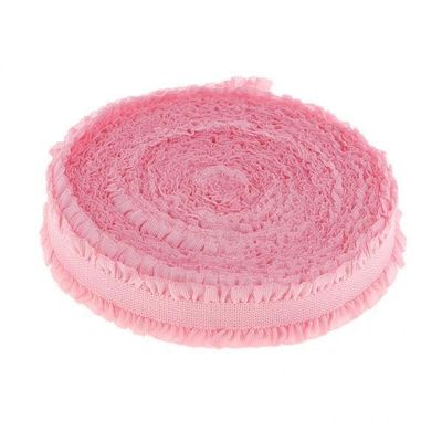 CALANDIS 3x1 Roll Picot Edge Stretch Lace Double Ruffle Ribbon Sewing Crafts Pink | Trims | Embellishments & Finishes | Sewing