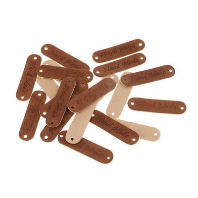 CALANDIS 3x20pcs Retro Synthetic PU Leather Tag DIY Handmade Sew Label Patches Coffee | Trims | Embellishments & Finishes | Sewing