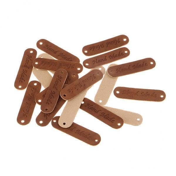 CALANDIS 3x20pcs Retro Synthetic PU Leather Tag DIY Handmade Sew Label Patches Coffee | Trims | Embellishments & Finishes | Sewing