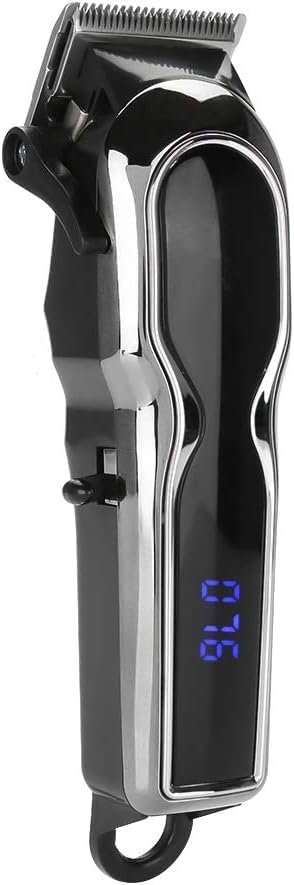 Drumstone (  + - ) Professional Rechargeable Hair Clipper: LCD Display, Fine-Tuning Knob, 4 Combs, Low Noise, Cordless Electric Trimmer for Barbers & Home