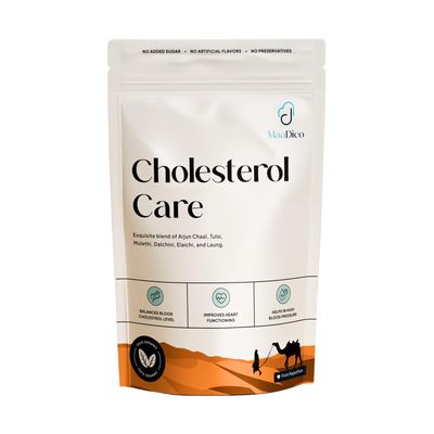 Maadico Cholesterol Care Powder, 100 Gms | Cholesterol Supplements With Tulsi, Mulethi, Elaichi, Saunf, Adrak, Brahmi, Dalchini, Kali Mirch, Laung & Arjun Chaal | No Added Sugar & Artificial Flavours
