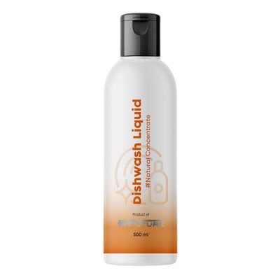 BFUTURE Dishwash Liquid for Sparkling Utensils, Tough on Grease, Gentle on Hands, Lemon-Fresh Formula for Kitchen Cleaning & Housekeeping Use, 500ml