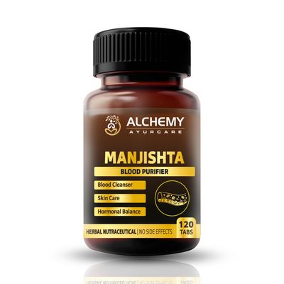 Manjishtha Extract Tablets by Alchemy Ayurcare 700mg per Serving Premium Ayurvedic Blood Purifier & Skin Detox Supports Liver, Lymphatic Health & Complexion 120 Vegan Tablets