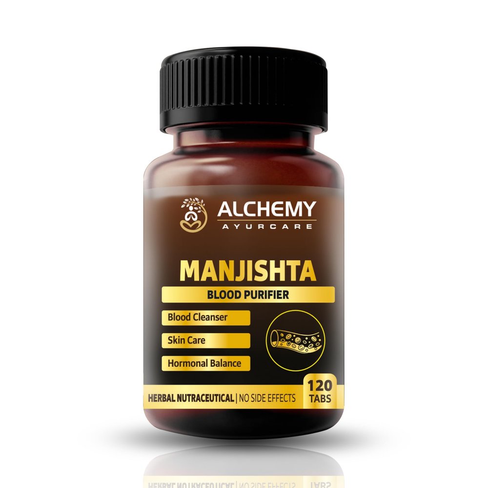 Manjishtha Extract Tablets by Alchemy Ayurcare 700mg per Serving Premium Ayurvedic Blood Purifier & Skin Detox Supports Liver, Lymphatic Health & Complexion 120 Vegan Tablets
