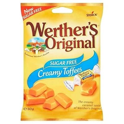 Werthers Original Sugar Free Creamy Toffees, Caramel Taste, 80g (From Germany)