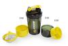 2025 Gym Shaker For Protein Shake Leakproof Shaker Bottles For Supplements With Extra Compartment, Pre-Workout & BCAA, Protein Shake Bottle, Gym Bottle For Men And Women Black - 500 ml (YELLOW) view 2