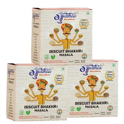 Gujjubhai Biscuit Bhakhri Masala 180g | Spicy & Flavorful Snack | Masala-Infused Crispy Bhakhri | Roasted, Crunchy & Healthy Tea-Time Treat | Perfect for Travel, Office & Anytime Munching_Pack of 3