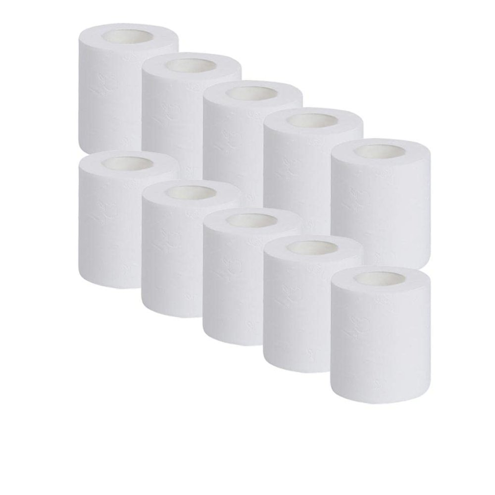 CALANDIS 10 Rolls 4 Ply Bathroom Toilet Paper Bulk Roll Wood Pulp Bath Tissue Towel | Toilet Paper | Paper Products | Household Supplies & Cleaning