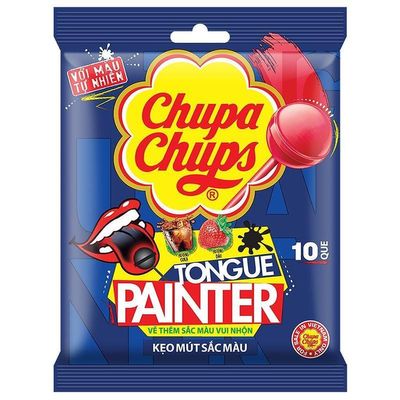 Chup Chups Color Tongue Painter - Vibrant Lollipop Assortment for Sweet Delights and Playful Palette, Perfect Treats for All Ages 93g (Imported)