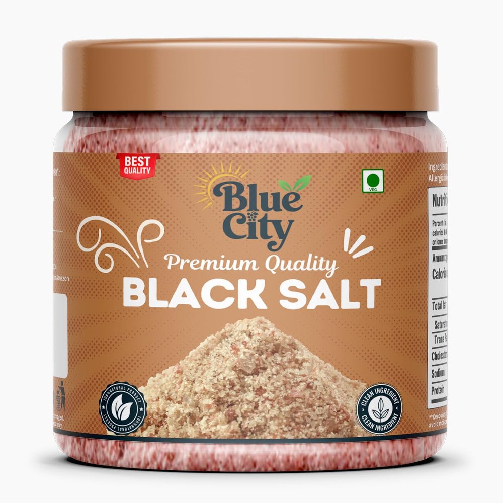 Blue City Black Salt (Kala Namak) 1kg | Natural & Unrefined Himalayan Salt for Cooking, Chaat & Digestion | Rich in Minerals | Ayurvedic & Vegan | No Additives or Preservatives | 1kg