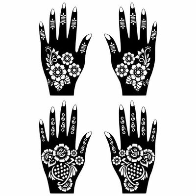 Temporary Tattoowala Wedding Combo Mehndi Stencil Stickers for Brides and Bridesmaids Pack Of 2