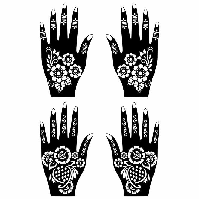Temporary Tattoowala Wedding Combo Mehndi Stencil Stickers for Brides and Bridesmaids Pack Of 2
