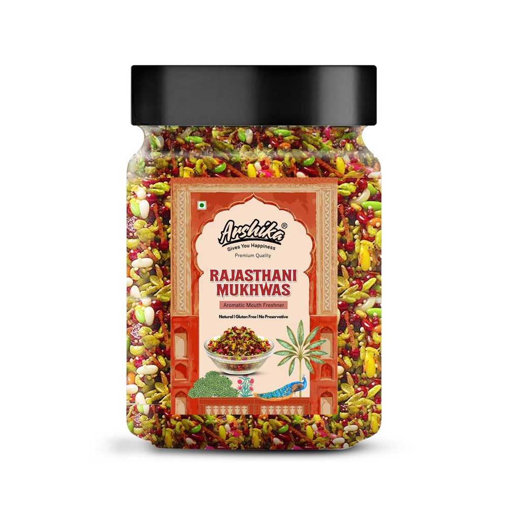 Arshika 100% Orginic Rajasthani Mukhwas, Traditional Mouth Freshener Mukhwas Mix (Pack of 1) (300g)