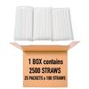 Bulk Quantity Individually Wrapped Paper Straws | 8MM Wide | 2500 Straws (1 Box) | White | Best for Juice, Soft Drinks and Cocktails view 3