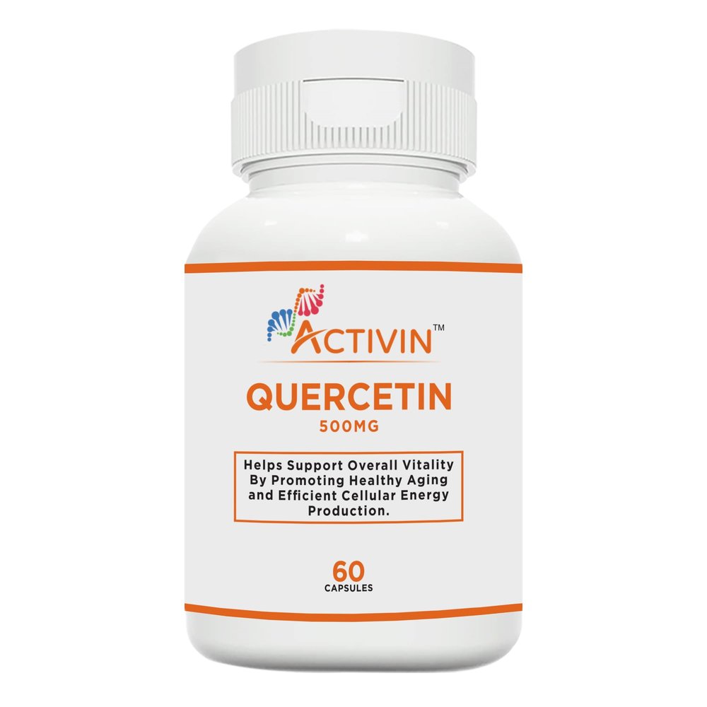 Activin Quercetin 500mg, Antioxidant Supplement, 60 Veg Capsules, Immune Support, Anti-Allergy, Supports Energy, Heart Health, Gluten Free, Non-GMO For Men And Women