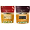 Brijbooti Gond katira and Sabja seeds Combo | Gond katira 100g and Sabja seeds 100g | Tragacanth Gum Crystals & Tukhmaria | Badam Pisin & Basil Seeds | Body Cooling Properties view 1