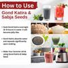 Brijbooti Gond katira and Sabja seeds Combo | Gond katira 100g and Sabja seeds 100g | Tragacanth Gum Crystals & Tukhmaria | Badam Pisin & Basil Seeds | Body Cooling Properties view 3