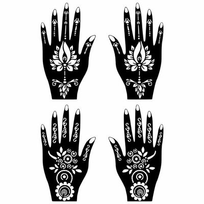 ORDERSHOCK Elegant Combo Mehndi Stencil Stickers for Brides and Bridesmaids Pack Of 2