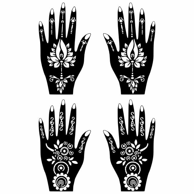 ORDERSHOCK Elegant Combo Mehndi Stencil Stickers for Brides and Bridesmaids Pack Of 2