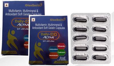 Daily-OD Active Multivitamin, Multimineral & Antioxidant Soft Gelatin Capsules with Calcium, 10 Capsules Pack of -2