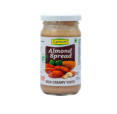 LPESOS Almond Nut Butter Spread Rich Creamy Taste 100% Natural Unsweetened - 200 Gms (Pack of 4)