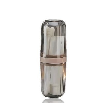 Fennec Mart Portable Transparent Toothbrush & Mouthwash Holder Anti Bacterial Case for Adults & Family Travel Friendly & Home Essential (2)