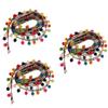 CALANDIS 3pcs 1 Yard Ethnic Style Fringed Lace Jacquard Ribbon with Pompom Ball Trims | Trims | Embellishments & Finishes | Sewing view 2