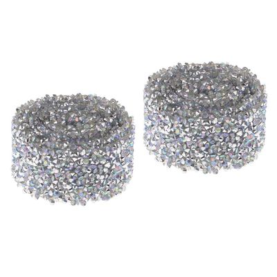 CALANDIS 2pcs 1 Yard 30mm Rhinestone Applique Iron on Trim Wedding Belt Sash Dress | Trims | Embellishments & Finishes | Sewing