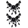 CALANDIS 2 Pieces Flower Lace Applique Neck Collar Fabric Sewing Craft Trim DIY Black | Trims | Embellishments & Finishes | Sewing view 2