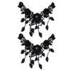 CALANDIS 2 Pieces Flower Lace Applique Neck Collar Fabric Sewing Craft Trim DIY Black | Trims | Embellishments & Finishes | Sewing view 3