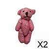 2X Mini Joint Teddy Bear Soft Wedding Gift Box Doll for Decor Pink| Plush Baby Toys | Soft Toys for Babies view 2