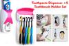 Catoz Toothpaste Dispenser & Tooth Brush with Toothbrush view 4