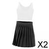 CALANDIS 2xDolls Clothes Pleated Skirt 1/3 BJD Dress Up Handmade Accessories No Doll Black | Modern | Clothes & Accessories | Dolls view 2