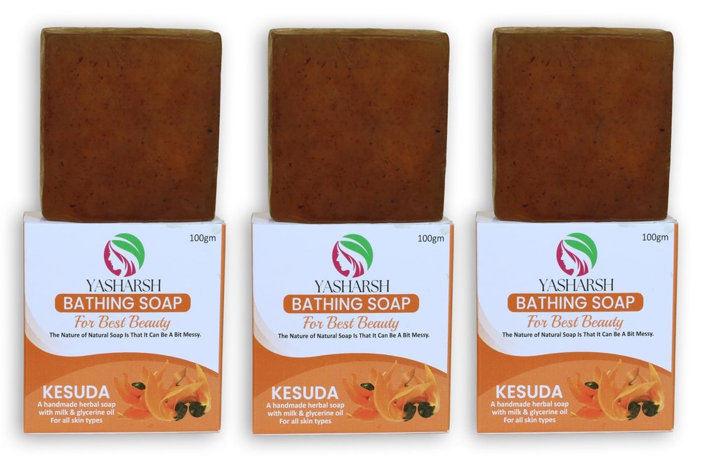 YASHARSH Kesuda Palash Bathing Soap | | Daily Bathing Soap For Men & Women | Natural Bathing Soap Base Soap With Nourishing - PACK OF 3
