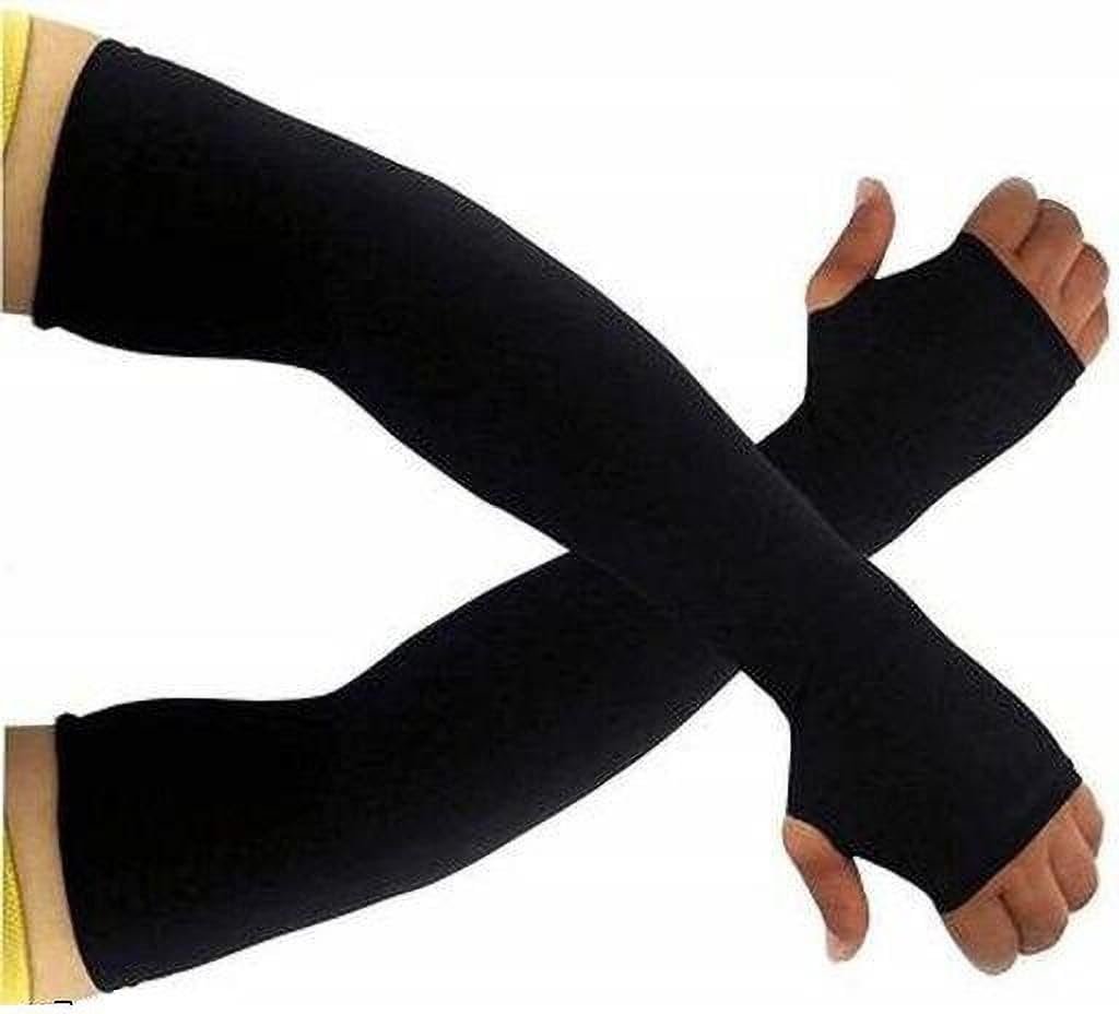JusAwesm Gr Hand Gloves For Men & Woman Cotton, Silk, Nylon Arm Warmer (Black)