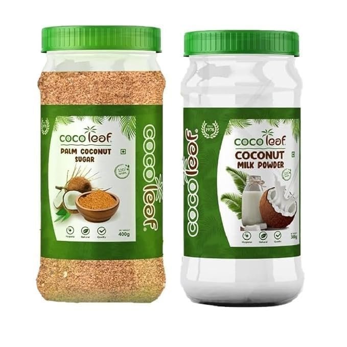 COCOLEAF- Pure Coconut Jaggery  Natural & Traditional Sweetener  Vegan, Non-GMO, No Chemicals  Perfect for Desserts & Cooking & Coconut Milk Powder  Instant Dairy-Free Milk Substitute  Non-GMO, Vegan, Keto & Paleo Friendly  Great for Smoothies,