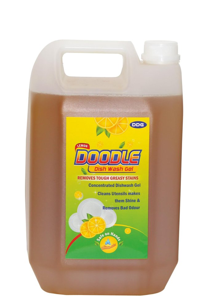 DOODLE Dishwashing Gel (Thick)| Lemon power | 5 Litre Refill Can | PH Balanced | Very Effecient and cost freindly utensils cleaner | Cuts Through Grease | Safe On Hands