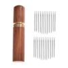LOOM TREE 24x Self Threading Needles with Wooden Needle Case Brown_Silver Needles | Sewing | Hand Sewing Needles & Accs | Hand Sewing Needles view 1