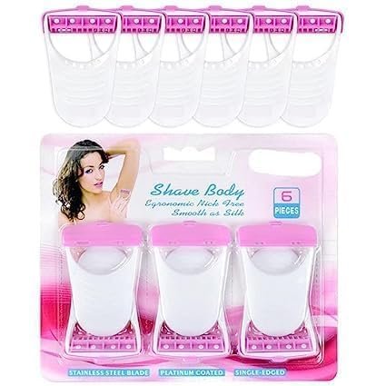 CLUBBEAUTY Women's Disposable Plastic Hair Razor & Bikini Shaving Razor For Women- Pack Of 1 (6 Pcs)