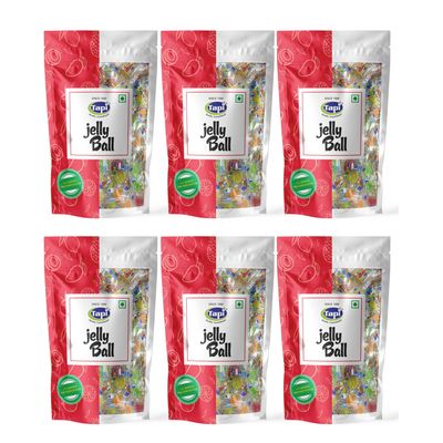 Tapi Jelly Ball | Mixed Fruit Jelly Gummies with 25% Fruit Pulp | Soft & Chewy Candy for Kids & Adults | 150g (pack of 6)