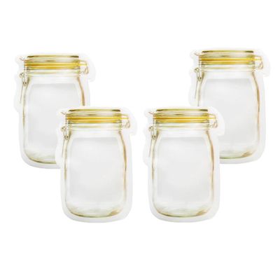 BNFBottle Design Candy Biscuit Seal Bags Ziplock Bag PE Yellow 4pcs |Home & Garden | Kitchen, Dining & Bar | Kitchen Storage & Organization |4X Ziplock S