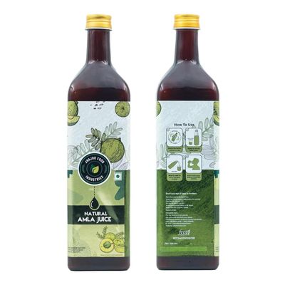 JHAJHU Foods Pure Amla Juice 500ml | Indian Gooseberry (Amla) Juice | Rich in Vitamin C & Antioxidants | No Added Sugar, No Chemicals, No Preservatives | Daily Immunity Booster for Hair, Skin & Overall Health