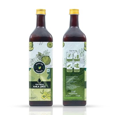 JHAJHU Foods Natural Amla (Indian Gooseberry) Juice 1L | No Added Sugar & No Preservatives | No Artificial Flavours | Rich in Vitamin C & Antioxidants | Pure, Natural and Rejuvenating Health Drink