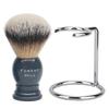 Forest Hill Ashford Premium Shaving Brush For Men, Super Soft Bristles & Ergonomic Design With Brush Holder, Compact & Easy Grip, Ideal For Personal & Professional Salon (Grey Brush & Stand) view 2