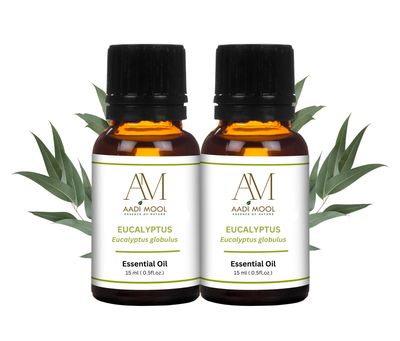 Aadi Mool Eucalyptus Essential Oil 15ml (Pack of 2) | For Cold Relief, Congestion & Aromatherapy