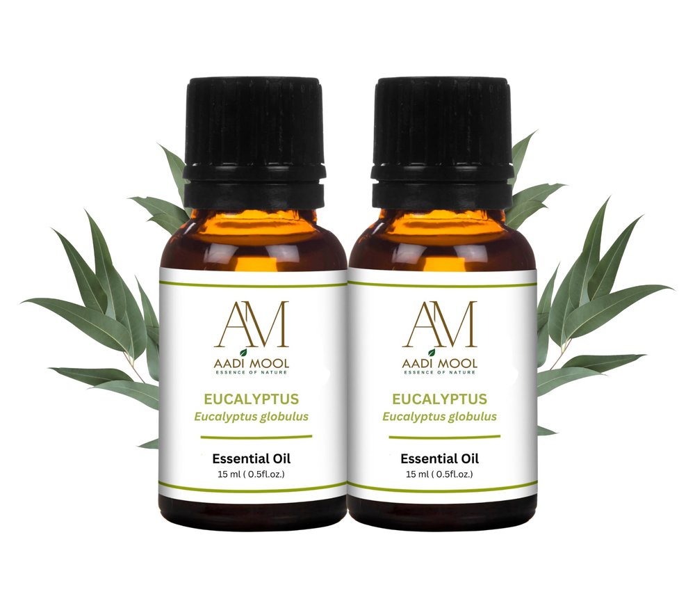Aadi Mool Eucalyptus Essential Oil 15ml (Pack of 2) | For Cold Relief, Congestion & Aromatherapy