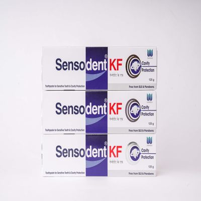 Sensodent KF Cavity Protection 125g(Pack of 3) | Toothpaste For Sensitivity Relief and cavity Protection| For sensitive teeth& Cavity Protection