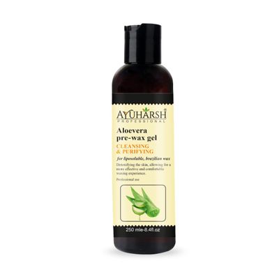 Ayuharsh Aloevera Pre Wax Gel to Reduce Irritation, Nourishing Soothe Cleanse Skin Gel Before Waxing (250 ml)